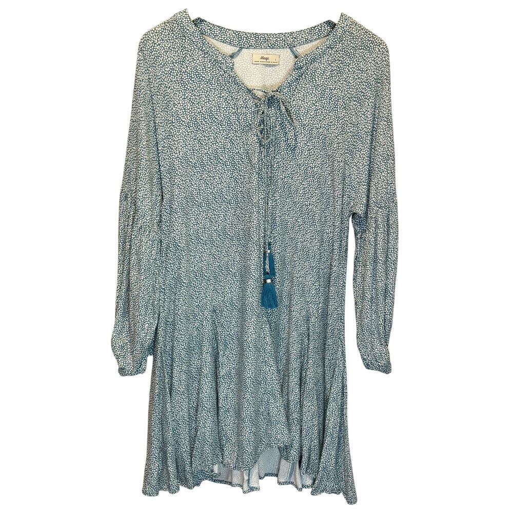 Maaji Blue & White Long Sleeve Mini Dress - size Large